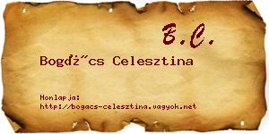 Bogács Celesztina névjegykártya